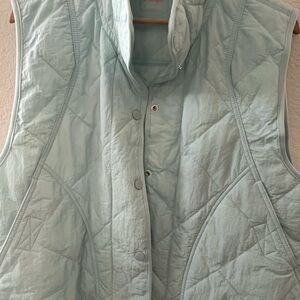SOLD- FREE PEOPLE Movement - Quinn Quilted Vest- Scalloped Bottom - SKY BLUE